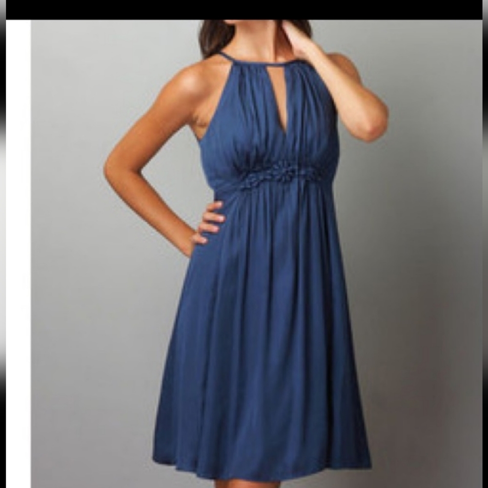 Esley sz Small Beautiful Blue Cotton/Silk Dress